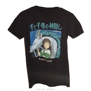 1991 Spirited Away Studio Ghibli Miyazaki Black T-Shirt Anime Printed For Men Shirts_03