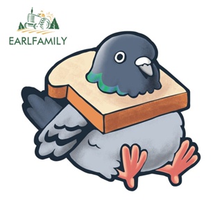 Earlfamily สติกเกอร์ไวนิล ลายนกน่ารัก กันน้ํา สําหรับติดตกแต่งกระจกรถยนต์ แล็ปท็อป ตู้เย็น 13 ซม. x 11.6 ซม.