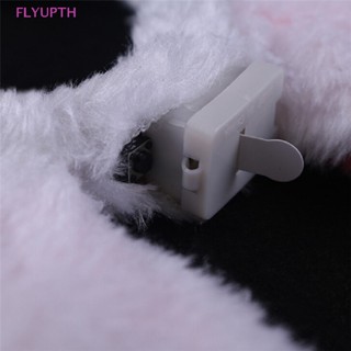 Flyup ที่คาดผมหูกระต่าย ประดับเลื่อม มีไฟ LED สีชมพู สําหรับเด็ก TH