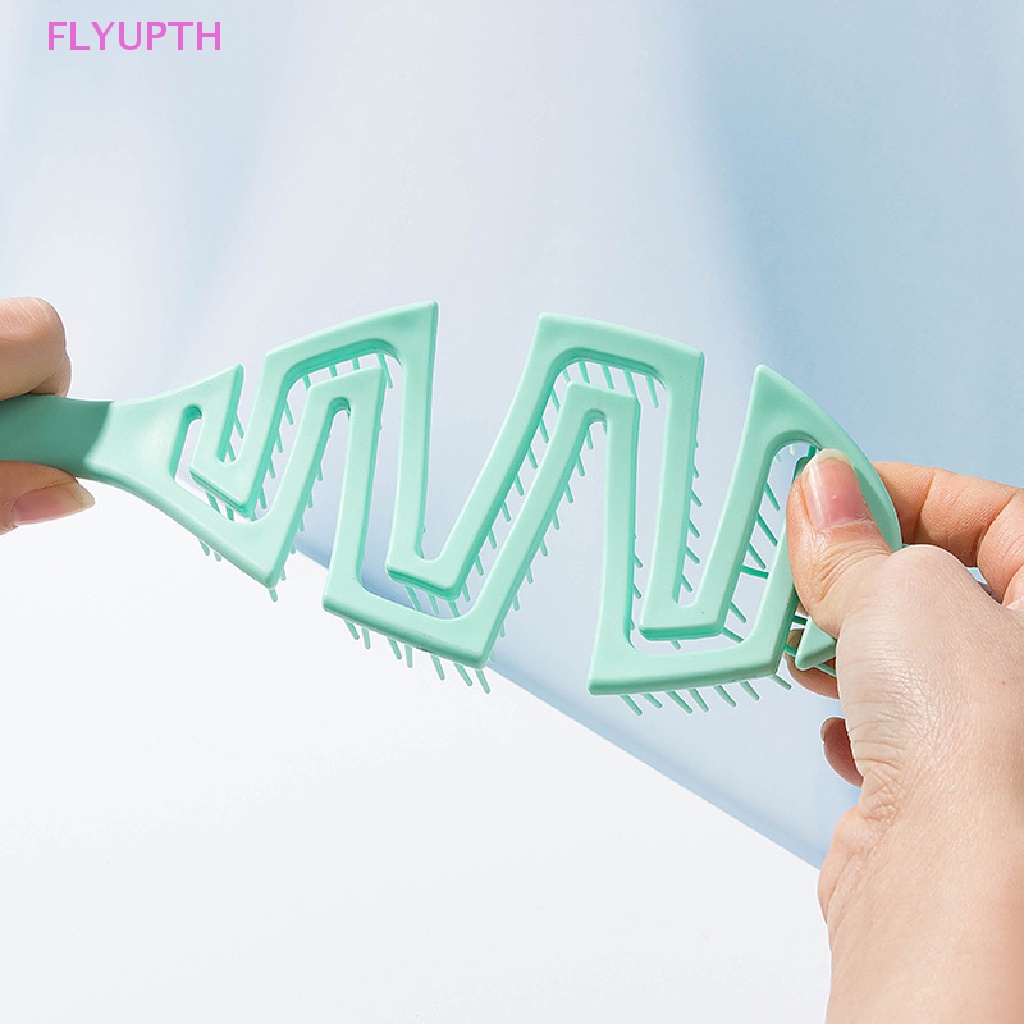 flyup-หวีแปรงหวีผมเปียก-ทรงโค้ง-สําหรับนวดผมเปียก