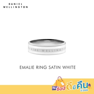 (ทักแชทรับโค้ด) Daniel Wellington แหวน EMALIE RING SATIN WHITE 58 มม ทูโทน