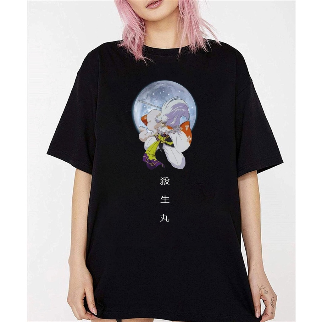 anime-inuyasha-couples-fashionv-women-t-shirt-men-short-sleeves-เสื้อยืดคู่รัก-black-สีดำ-white-สีขาว-01