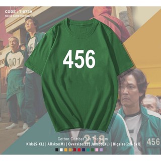 เสื้อยืดพิมพ์ลายแฟชั่น เสื้อยืด ผ้าฝ้าย 100% พิมพ์ลาย K-drama 456 SQUID GAME สําหรับผู้ชาย