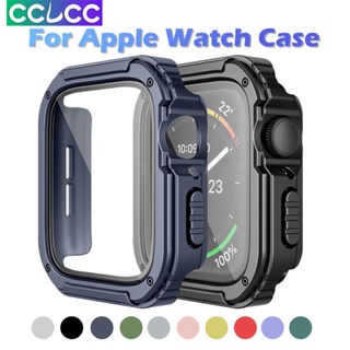 Cclcc เคสกันน้ํา สําหรับ Apple Watch 7 8 45 มม. 41 มม. อัลตร้า 49 มม. 44 มม. 40 มม. ฝาครอบป้องกันหน้าจอ ขอบตรง กันชน iWatch 4 5 SE 6 อุปกรณ์เสริม
