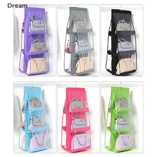 &lt;Dream&gt; กระเป๋าแขวนตู้เสื้อผ้า แบบใส 6 ช่อง สําหรับกระเป๋าถือ รองเท้า ลดราคา