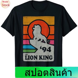 เสื้อยืดผู้ชายและผู้หญิง Disney The Lion King Pride Rock Retro Line Art Poster T-Shirt Mens Womens T-shirts_05