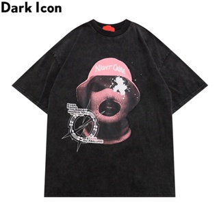 ◆Dark Icon Pink  Mens T-shirt Summer Streetwear Washing Cotton Tee Shirts Man Clothes_04