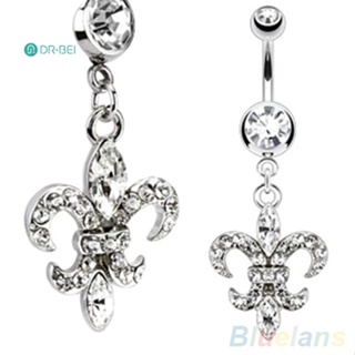 Dr BEI เครื่องประดับ จิวสะดือ ร่างกาย สะดือ บาร์ หน้าท้อง จี้ Fleur de Lis เซ็กซี่