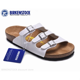 【Original】Birkenstock Florida Men/Women Classic Cork White Matte Slippers 34-46