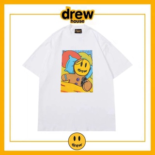 Drew House cartoon smiley short sleeve T-shirt trendy high street Justin Bieber loose couple cotton top_01