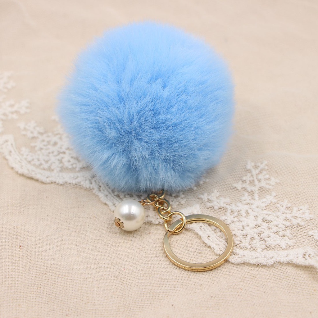 ใหม่ผู้หญิงขนสัตว์รถพวงกุญแจ-pom-pom-8ซม-pom-pom-25สีมุกกระเป๋า-charm-น่ารักพวงกุญแจรถเครื่องประดับพวงกุญแจ-charms