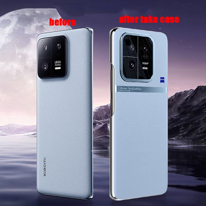สําหรับ-xiaomi-13-pro-เคสหนังแท้-หรูหรา-เลนส์กล้อง-โลหะ-ชุบ-ป้องกัน-ฝาครอบ-บาง