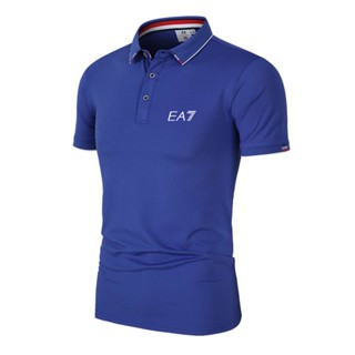 เสื้อโปโลแขนสั้น คอปก EA7 สไตล์นักธุรกิจ แฟชั่นฤดูร้อน สําหรับผู้ชาย ไซซ์ M-4Xl 0402