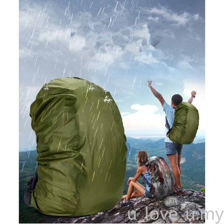 ภาพหน้าปกสินค้าผ้าคลุมกระเป๋าเป้สะพายหลัง กันน้ํา กันฝุ่น ขนาด 35-80 ลิตร สําหรับตั้งแคมป์ เดินป่า