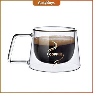 B.B. ถ้วยกาแฟ แก้วคู่บอโลซิลิเกต  สกรีนอักษร coffee แก้วเป่าสองชั้น coffee cup