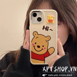 เคสโทรศัพท์มือถือ ป้องกันกล้อง กันกระแทก ลายการ์ตูนหมีพูห์ สําหรับ iPhone 14 14Plus 13 12 11 Pro Max XR IX