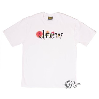  ใหม่เอี่ยมคำแนะนำยอดนิยม Drew House 21SS Bieber ยิ้ม Wang Jiaer ดอกไม้เดียวกัน LOGO เสื้อยืดแขนสั้นผู้ชายและผู้หญิง