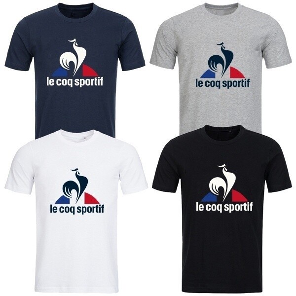 2023le-coq-sportif-เสื้อยืดแขนสั้นผ้าฝ้ายแฟชั่นผู้ชาย