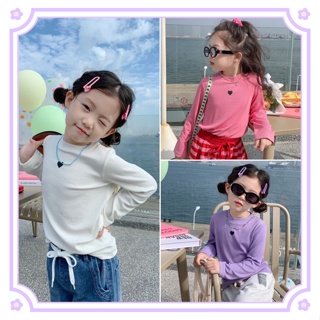 เสื้อยืดแขนยาวเด็กหญิง    ฤดูใบไม้ผลิ 2023 ใหม่ สไตล์ต่างประเทศ สาวเกาหลี หวาน / รัก / ท่อนบน   เสื้อผ้าของหญิงสาว