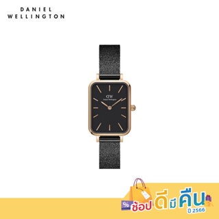 (ทักแชทรับโค้ด) Daniel Wellington นาฬิกาข้อมือ QUADRO Ashfield MESH Black สีดำ