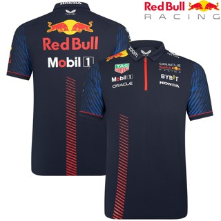 ใหม่ล่าสุด F1 เสื้อโปโล แขนสั้น ลายกระทิง สีแดง แฟชั่นฤดูร้อน สําหรับทุกเพศ 2023