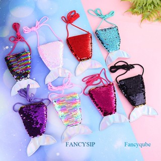 Fancysip กระเป๋าสตางค์ ปักเลื่อม รูปหางนางเงือก เหมาะกับของขวัญวันเกิด สําหรับเด็กผู้หญิง