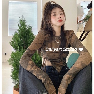 Dailyart เสื้อครอป เสื้อสายเดี่ยว ย้อนยุค  สไตล์เกาหลีเรโทร นุ่ม และสบาย 2023 รูปแบบใหม่ FEB1701