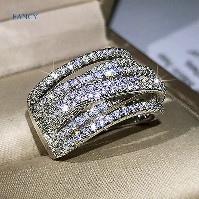 fancy-แหวนแต่งงาน-สีเงิน-คุณภาพสูง-เครื่องประดับแฟชั่น-สําหรับผู้หญิง