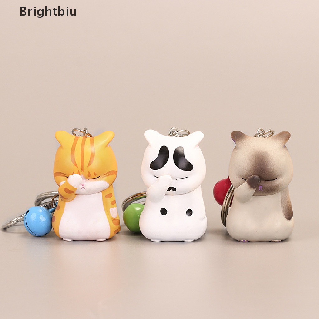 brightbiu-พวงกุญแจ-จี้รูปแมวขี้อายน่ารัก-สําหรับห้อยกระเป๋า