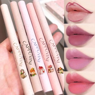 Cappuvini ดินสอเขียนขอบปาก ลิปสติก ลิปทินท์ ลิปทินท์ กันน้ํา ติดทนนาน 5 สี