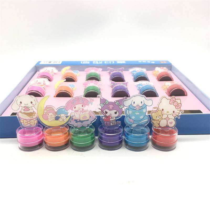 sanrio-แสตมป์ยาง-ทรงกลม-ลายการ์ตูน-mymelody-kuromi-cinnamoroll-little-twin-stars-น่ารัก-สําหรับตกแต่งสมุดภาพ-อัลบั้มภาพ-diy