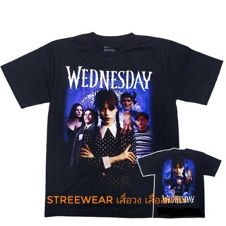 [S-5XL] เสื้อยืด wednesday เสื้อหนัง wednesday oversize