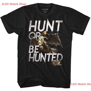 เสื้อยืดผู้ชายและผู้หญิง Monster Hunter Video Game Hunt Black Adult T-Shirt Tee Mens Womens T-shirts_03