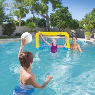  URATTNA ชุดวอลเลย์บอลสระว่ายน้ำทำให้พองพร้อมห่วงตาข่ายวอลเลย์บอลหนาชุดเกมสระว่ายน้ำทำให้พองแบบพกพาที่ปลอดภัย