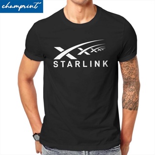 Spacex Starlink เสื้อยืดลําลองสําหรับผู้ชาย ผ้าฝ้าย แขนสั้น คอกลม วินเทจ