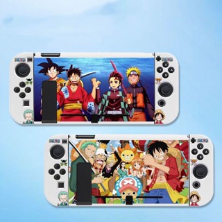 เคสซิลิโคน TPU ลายการ์ตูนวันพีช ลูฟี่ ดาบพิฆาตอสูร กันกระแทก สําหรับ Nintendo Switch Oled NS Joy-Con