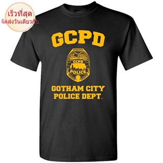 100%cotton เสื้อ ยืด ผ้า มัด ย้อม GCPD Gotham City Police DEPT - Arkham Game - Mens Cotton T-Shirt men เสื้อ ยืด ผู้ชาย