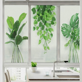 สติกเกอร์ฟิล์มกระจก ป้องกันแสงทึบแสง สีเขียว สําหรับติดหน้าต่าง ประตูห้องน้ํา ห้องนอน