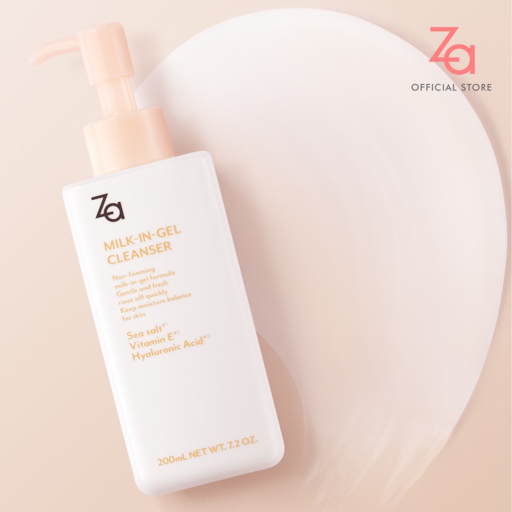 ของแท้พร้อมส่ง-za-milk-in-gel-cleanser-200-มล-เจลน้ำนมสูตรไม่มีฟอง-พร้อมรักษาสมดุลความชุ่มชื้นของผิว-สำหรับผิวแพ้ง่าย