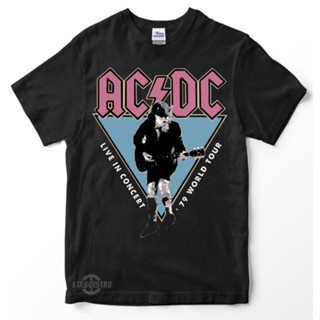 เสื้อยืด acdc LIVE IN CONCERT 79 WORLD ทัวร์ พรีเมี่ยม เสื้อยืด acdc ทัวร์วงดนตรี วินเทจ ร็อคแอนด์โรล เมทัลลิก้า led zep