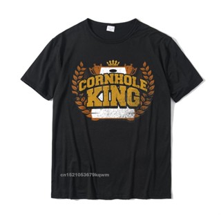 Cotton T-Shirt Cornhole King Funny Cornhole Tournament Normal Tops Tees Popular Mens Tshirts Group_01