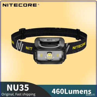NITECORE NU35 ไฟหน้า LED 460 ลูเมน พลังงานคู่ ไฮบริด ทํางาน ชาร์จ USB แหล่งพลังงานคู่ แบตเตอรี่ในตัว พร้อม CRI สูง สีขาว เข้ากันได้กับแบตเตอรี่ AAA 3 ก้อน น้ําหนักเบา ไฮไลท์ติดหัว