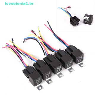 Loveoionia1 รีเลย์รถยนต์ 12V 5Pin 40A 12V 5Pin กันน้ํา พร้อมซ็อกเก็ตรีเลย์