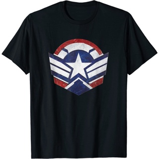 ผ้าฝ้ายแท้เสื้อยืดแขนสั้น พิมพ์ลาย the Falcon and the Winter Soldier Capn America Star Icon แฟชั่นสําหรับผู้ชาย และ_04