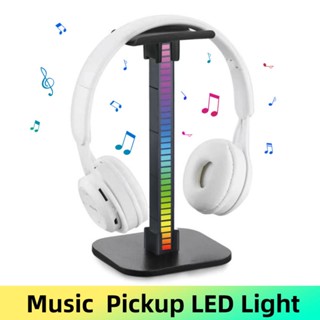 Ankndo ขาตั้งหูฟังสําหรับเล่นเกม RGB ที่วางจอแสดงผลแบบตั้งโต๊ะฐานไฟ LED / USB