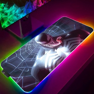 Rgb แผ่นรองเมาส์เล่นเกม Marvel Venom มีไฟ LED ขนาดใหญ่ กันน้ํา สําหรับเล่นเกม Xxl