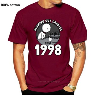 men t shirt Blowing Out Candles Since 1998 18th Birthday Gift Idea T-Shirt Funny plus size tee_03