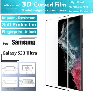 Nillkin ฟิล์มกระจกกันรอยหน้าจอ 3D นิ่ม ยืดหยุ่น กันกระแทก สําหรับ Samsung Galaxy S23 Ultra 2 ชิ้น