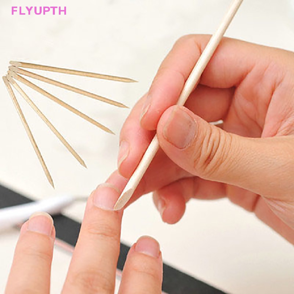 flyup-แท่งไม้-กําจัดหนังกําพร้า-สีส้ม-สําหรับตกแต่งเล็บ-100-ชิ้น