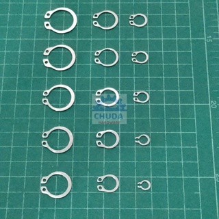 C clip คลิปหนีบ แหวนล็อค กิ๊ปล็อค External Ring แบบล็อคนอก แกน 26-50mm #C clip ล็อคนอก-เงิน (1 ตัว)